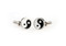 Yin Yang Symbol Cufflinks shown as a pair close up image