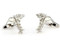Medical symbol cufflinks traditional Caduceus symbole cufflinks shown as a pair sideview in silver-tone