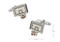 basket ball backboard cufflinks shown as a pair with size dimensions 16 mm by 15 mm close up image