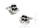 Buccaneer Brig Pirate Ship cufflinks silver with black enamel sails shown as a pair with size 20 mm by 19 mm close up image