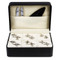 6 Pairs Jet Airplanes Cufflinks Gift Set displayed in the presentation gift box close up image