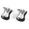 black and white electric guitar cufflinks shown as a pair half body image without neck