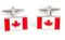 Canadian Flag cufflinks shown as a pair close up image