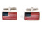 United States Flag cufflinks shown as a pair close up image