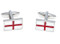 Flag of England cufflinks shown as a pair close up image