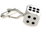 black and silver dice cufflinks close up image