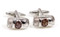 Silver Cuban Cigar cufflinks shown as a pair close up image