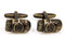 Brushed Antique brass Cuban Cigar Cufflinks close up image