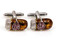 Bronze enamel Cuban Cigar cufflinks close up image