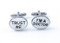 Trust Me I'm A Doctor Cufflinks oval with text shown as a pair close up image