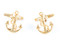 gold anchor cufflinks shown as a pair close up image