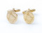 Gold Oval Masonic symbol cufflinks shown as a pair close up image