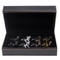 4 pairs assorted bull cufflinks gift sets with presentation gift box close up image