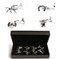 4 pairs assorted horseshoe and horse jockey cufflinks gift set with presentation gift box