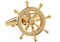 Gold Ship Wheel Cufflinks close up image