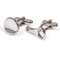 silver bottle cap and bottle opener cufflinks shown as a pair close up image