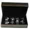 4 pairs assorted stock market stock broker cufflinks gift set with presentation gift box close up image