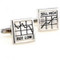 square graph Buy low sell high cufflinks shown as a pair close up image