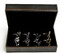 4 pair assorted musical notes cufflinks gift set with presentation gift box close up image