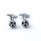 soccer ball cufflinks 3D design shown as a pair close up image