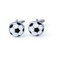 black & white soccer ball cufflinks shown as a pair close up image