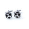 soccer ball cufflinks flat design shown as a pair close up image