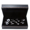 4 Pairs Soccer Cleat & Soccer Balls Cufflinks Gift Set with presentation gift box close up image