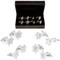 4 Pairs Assorted Snowflake Cufflinks Gift Set with presentation gift box close up image