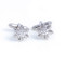 silver crystal snowflake cufflinks shown as a pair close up image