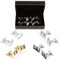 4 Pairs Assorted Piano Keys Cufflinks Gift Set with presentation gift box close up image