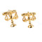 gold scale of justice cufflinks shown as a pair close up image