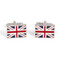 Flag of Great Britain Cufflinks; United Kingdom Flag cufflinks shown as a pair close up image