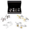 4 Pairs Assorted Fish & Fishing Reel Cufflinks Gift Set with presentation gift box