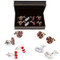 4  Pairs Fire Department cufflinks Gift Set with Presentation Gift Box close up image