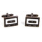 Maxell Cassette Tape Cufflinks shown as a pair close up image