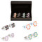4 Pairs Casino Poker Chip cufflinks Gift set with Presentation Gift Box close up image