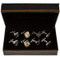 4 Pairs Abalone Cufflinks Gift Set with Presentation Gift Box close up image
