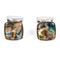 Large square abalone cufflinks shown as a pair close up image