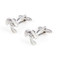 silver boat propeller cufflinks side view close up image