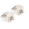 Realtor For Sale Sign Cufflinks shown as a pair side view close up image