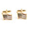 Gold United State of America Flag Cufflinks wavy design close up image