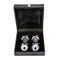2 Pairs Thermostat & Compass Cufflinks Gift Set displayed in Presentation Gift Box close up image