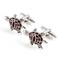 Brown Tortoise Cufflinks shown as a pair close up image