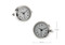 round watch cufflinks that really work shown as a pair with size dimensions 26 mm by 25 mm close up image