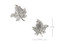 silver maple leaf cufflinks shown as a pair with size dimensions 19 mm by 23 mm close up image