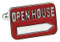 red and white Realtor open house sign cuff links close up image