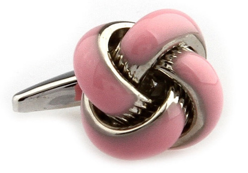 Baby Pink Knot Cufflinks close up image