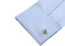 2 toned knot cufflinks displayed on a white dress shirt sleeve