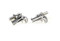 derringer pistol cufflinks shown as a pair side by side close up image