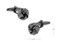 gun metal black knot cufflinks shown as a pair with size dimensions 12 mm by 12 mm close up image